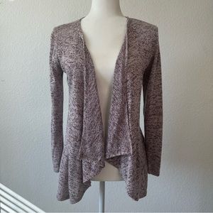 Burgundy and Grey Open Front Cardigan Size small